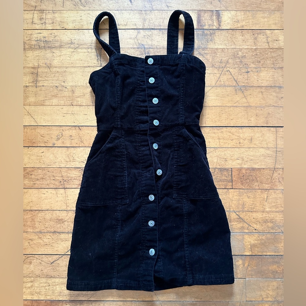H&M Black Corduroy Mini Dress